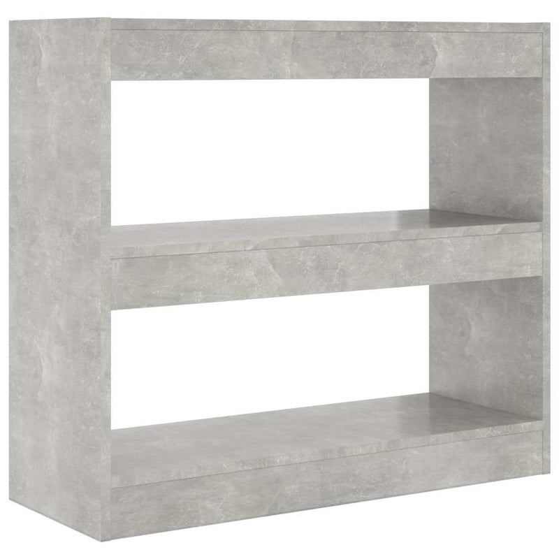 Bibliotecă/Separator cameră, gri beton, 80x30x72 cm
