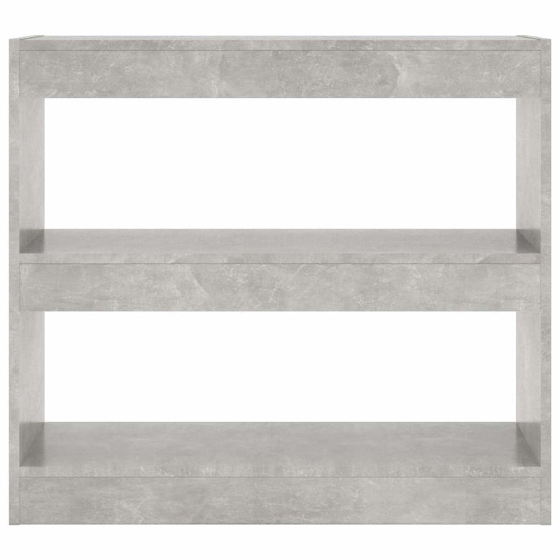Bibliotecă/Separator cameră, gri beton, 80x30x72 cm