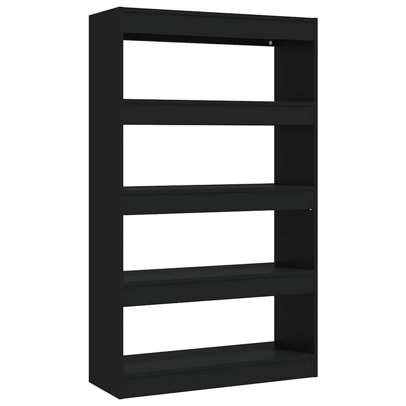 Bibliotecă/Separator cameră, negru, 80x30x135 cm, PAL