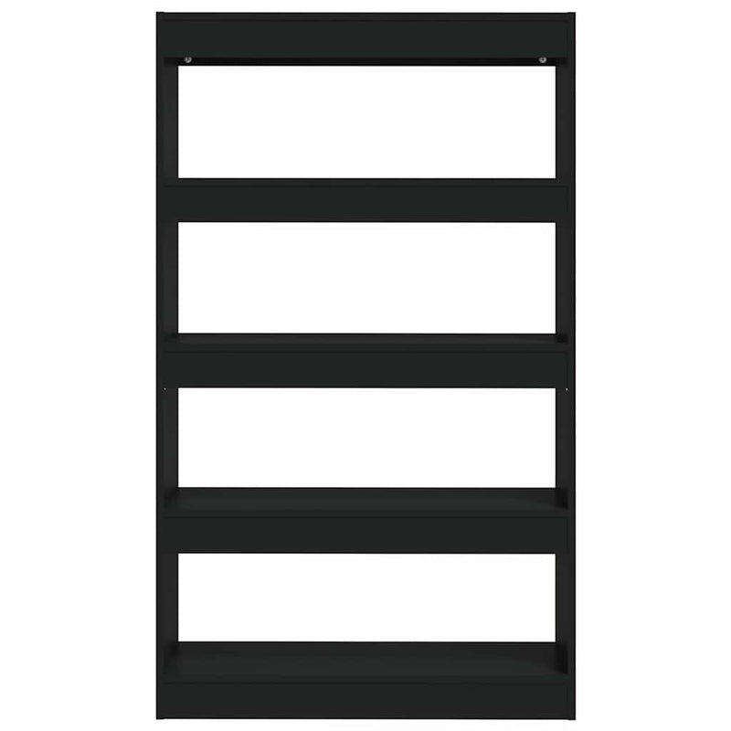 Bibliotecă/Separator cameră, negru, 80x30x135 cm, PAL
