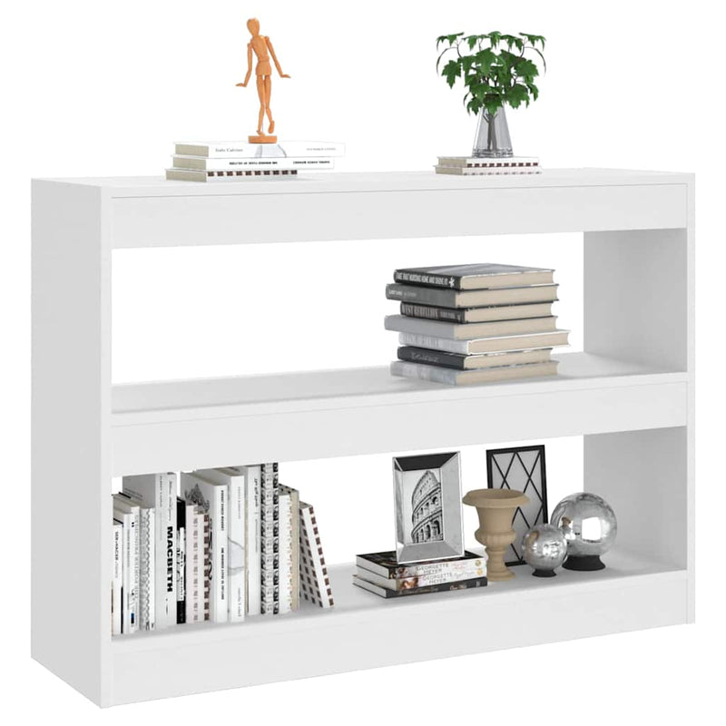 Bibliotecă/Separator cameră, alb, 100x30x72 cm