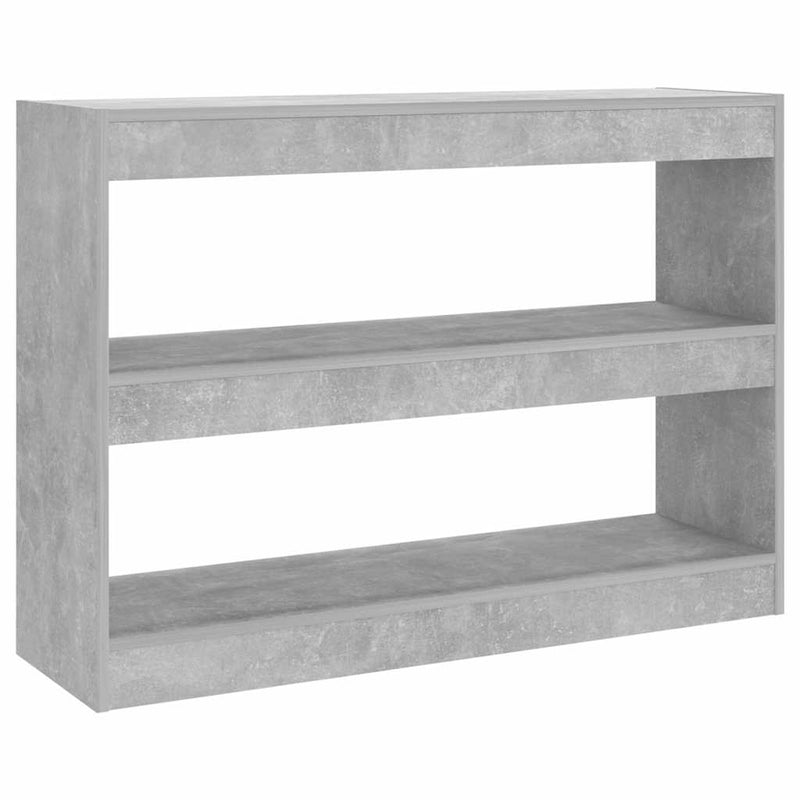 Bibliotecă/Separator cameră, gri beton, 100x30x72 cm