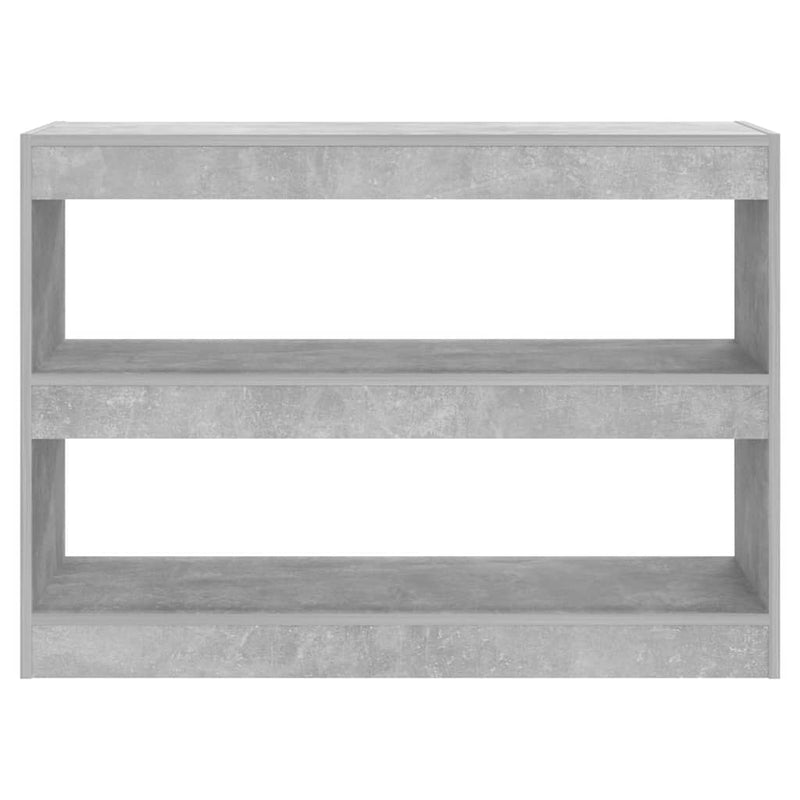 Bibliotecă/Separator cameră, gri beton, 100x30x72 cm
