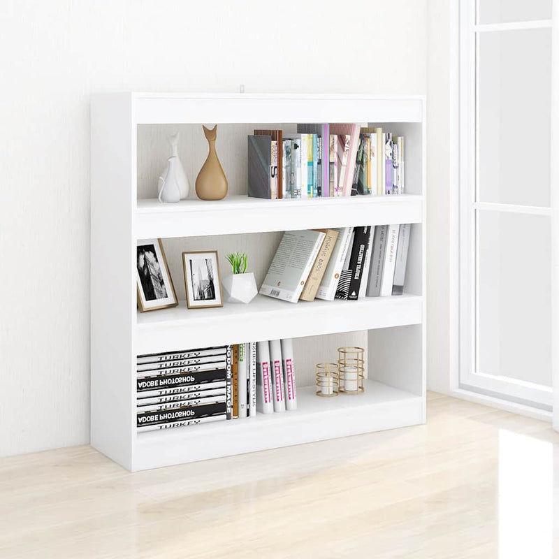 Bibliotecă/Separator cameră, alb, 100x30x103 cm
