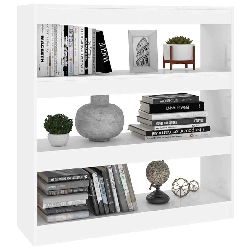Bibliotecă/Separator cameră, alb, 100x30x103 cm
