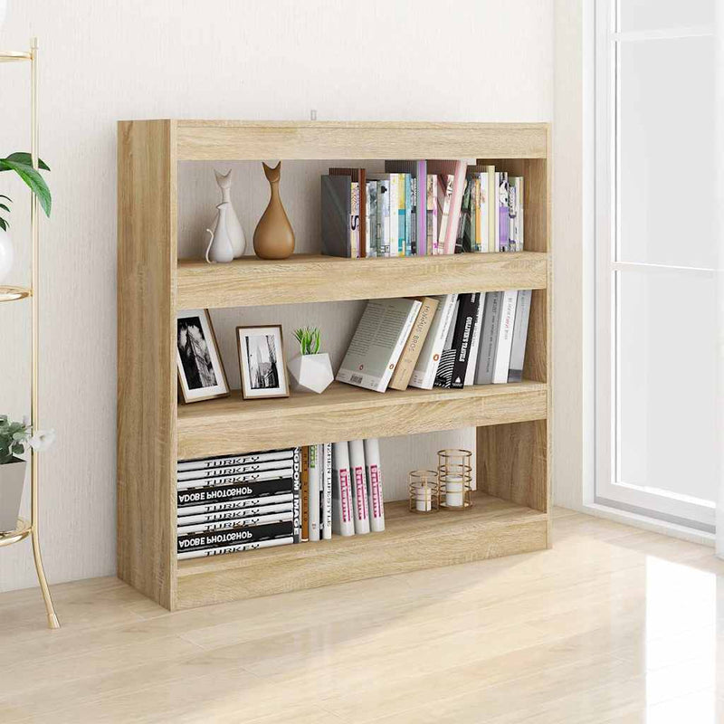 Bibliotecă/Separator cameră, stejar sonoma, 100x30x103 cm