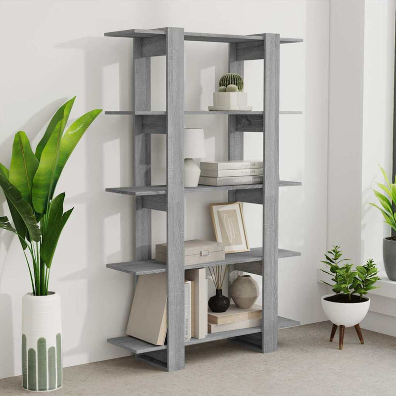 Bibliotecă/Separator cameră, gri sonoma, 100x30x160 cm