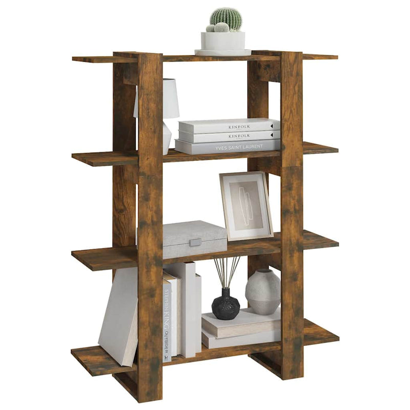 Bibliotecă/Separator cameră, stejar fumuriu, 100x30x123,5 cm