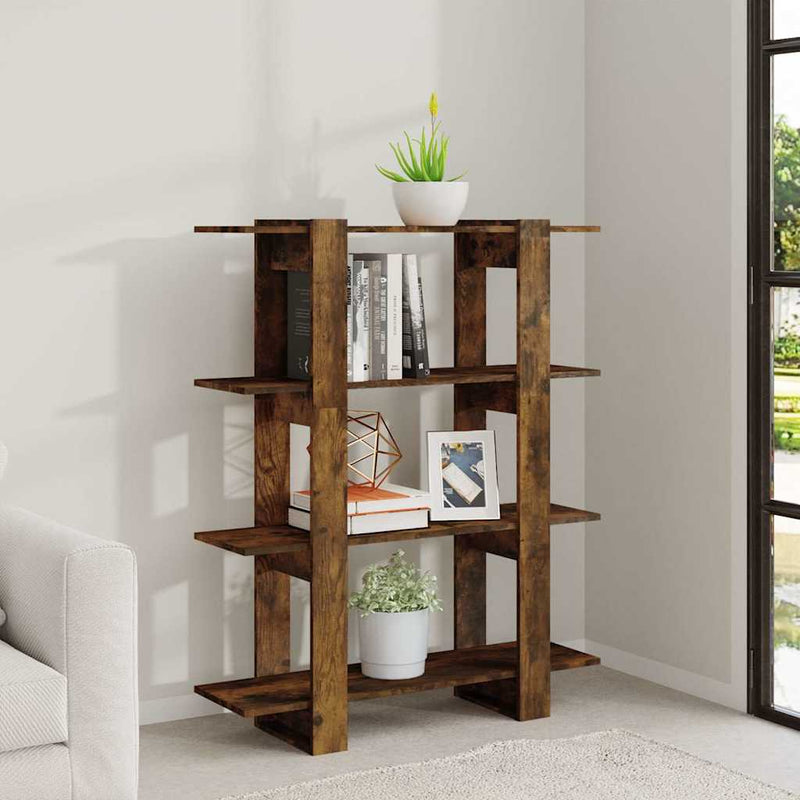 Bibliotecă/Separator cameră, stejar fumuriu, 100x30x123,5 cm