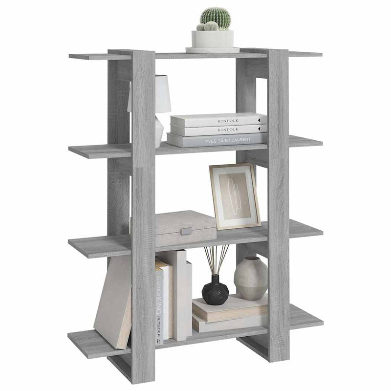 Bibliotecă/Separator cameră, gri sonoma, 100x30x123,5 cm