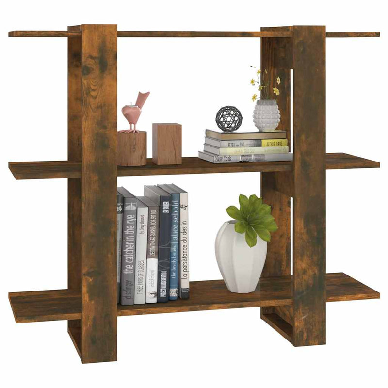 Bibliotecă/Separator cameră, stejar fumuriu, 100x30x87 cm