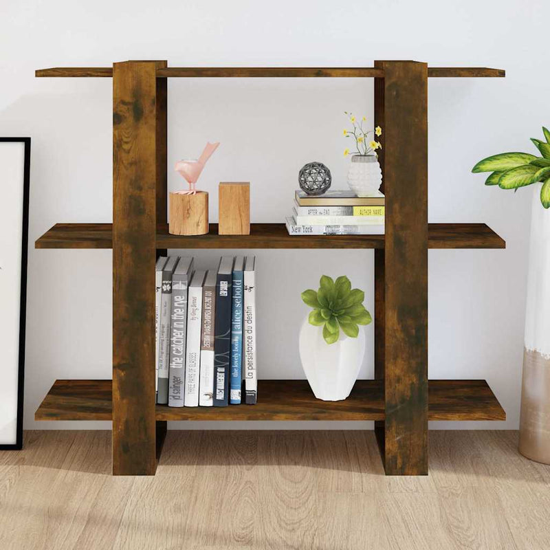 Bibliotecă/Separator cameră, stejar fumuriu, 100x30x87 cm