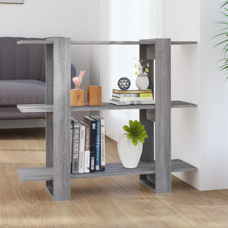 Bibliotecă/Separator cameră, gri sonoma, 100x30x87 cm