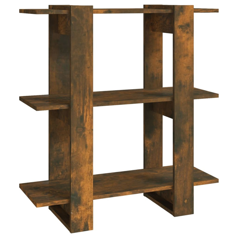 Bibliotecă/Separator de cameră, stejar fumuriu, 80x30x87cm