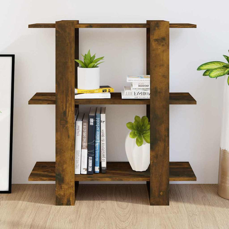 Bibliotecă/Separator de cameră, stejar fumuriu, 80x30x87cm