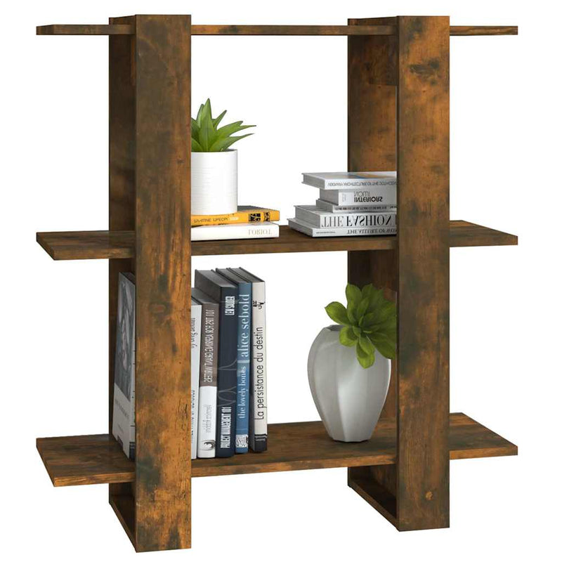 Bibliotecă/Separator de cameră, stejar fumuriu, 80x30x87cm
