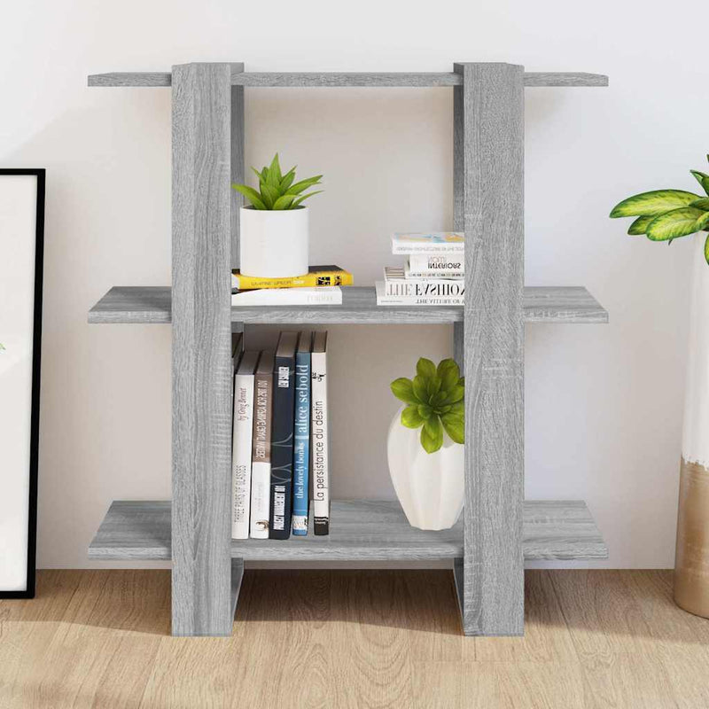 Bibliotecă/Separator cameră, gri sonoma, 80x30x87 cm