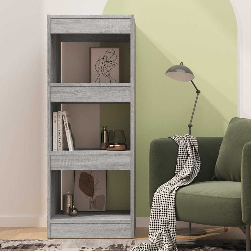 Bibliotecă/Separator cameră, gri sonoma, 40x30x103 cm, PAL