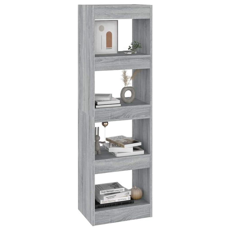 Bibliotecă/Separator cameră, gri sonoma, 40x30x135 cm