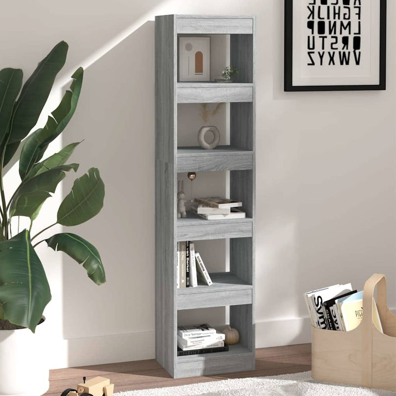 Bibliotecă/Separator cameră, gri sonoma, 40x30x166 cm