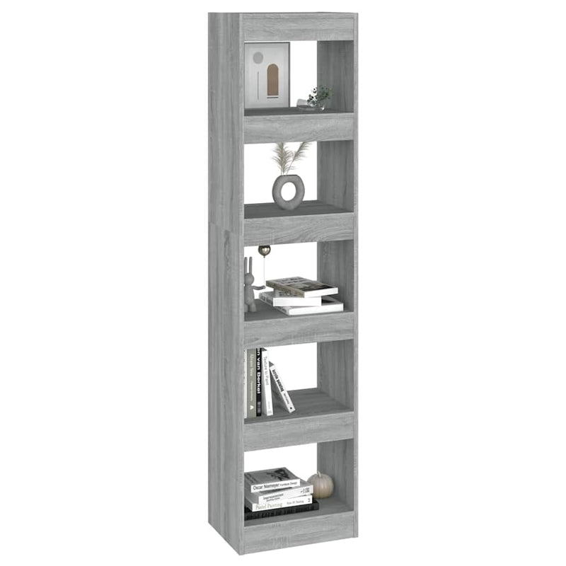 Bibliotecă/Separator cameră, gri sonoma, 40x30x166 cm