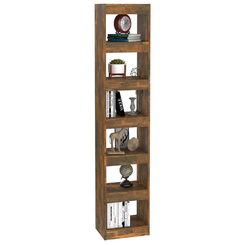 Bibliotecă/Separator cameră, stejar fumuriu, 40x30x198 cm