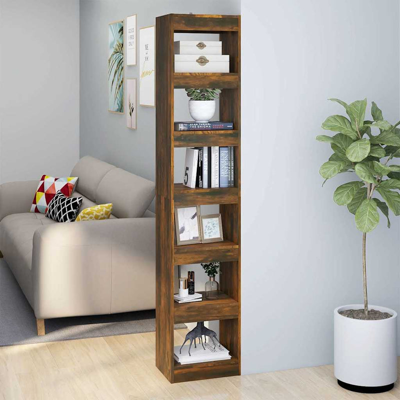 Bibliotecă/Separator cameră, stejar fumuriu, 40x30x198 cm