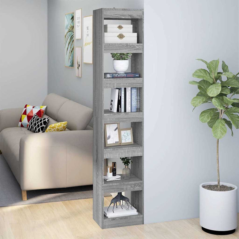 Bibliotecă/Separator cameră, sonoma gri, 40x30x198 cm
