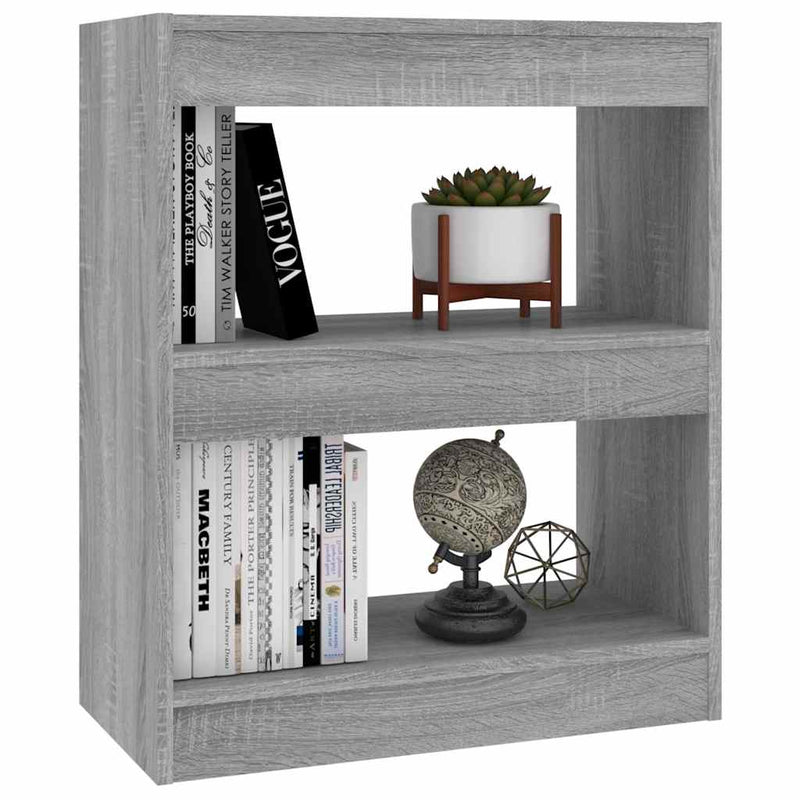 Bibliotecă/Separator cameră, gri sonoma, 60x30x72 cm, PAL