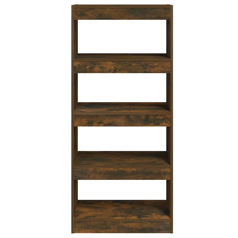 Bibliotecă/Separator stejar afumat 60x30x135 cm, lemn prelucrat