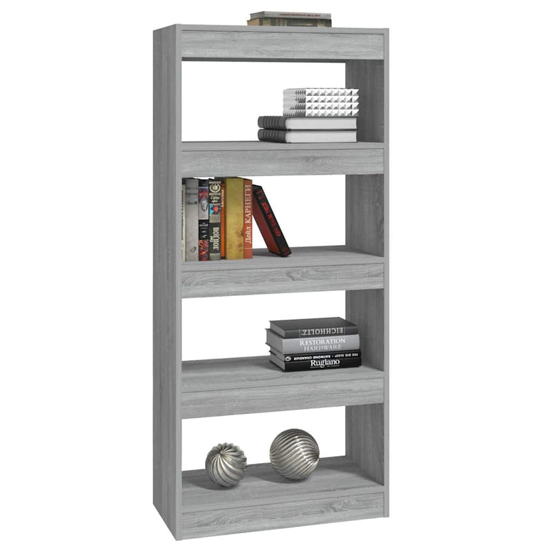 Bibliotecă/Separator, sonoma gri, 60x30x135 cm, lemn prelucrat