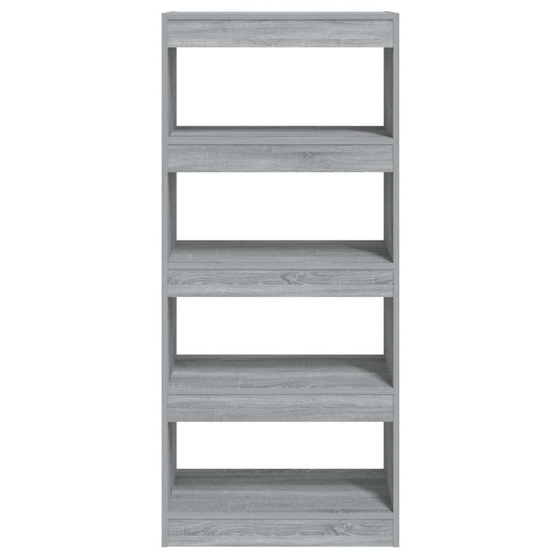 Bibliotecă/Separator, sonoma gri, 60x30x135 cm, lemn prelucrat