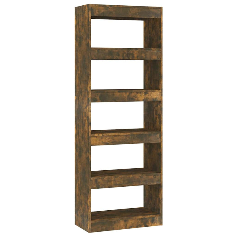 Bibliotecă/Separator stejar afumat 60x30x166 cm, lemn prelucrat