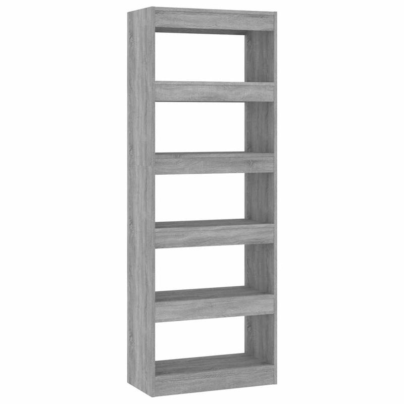 Bibliotecă/Separator cameră, gri sonoma, 60x30x166 cm, PAL