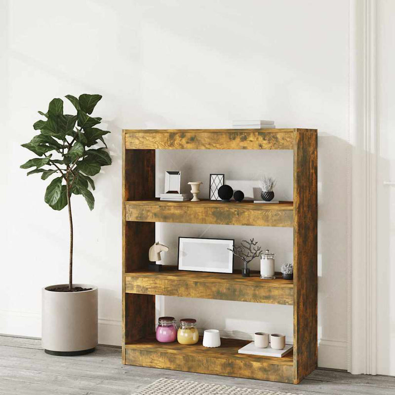 Bibliotecă/Separator cameră, stejar, 80x30x103cm, lemn compozit