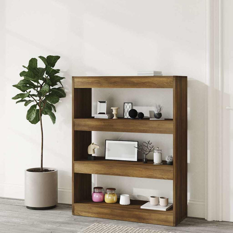 Bibliotecă/Separator cameră, stejar, 80x30x103cm lemn compozit