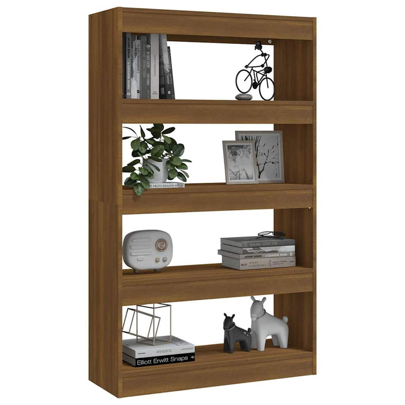 Bibliotecă/Separator cameră, stejar maro, 80x30x135 cm, PAL