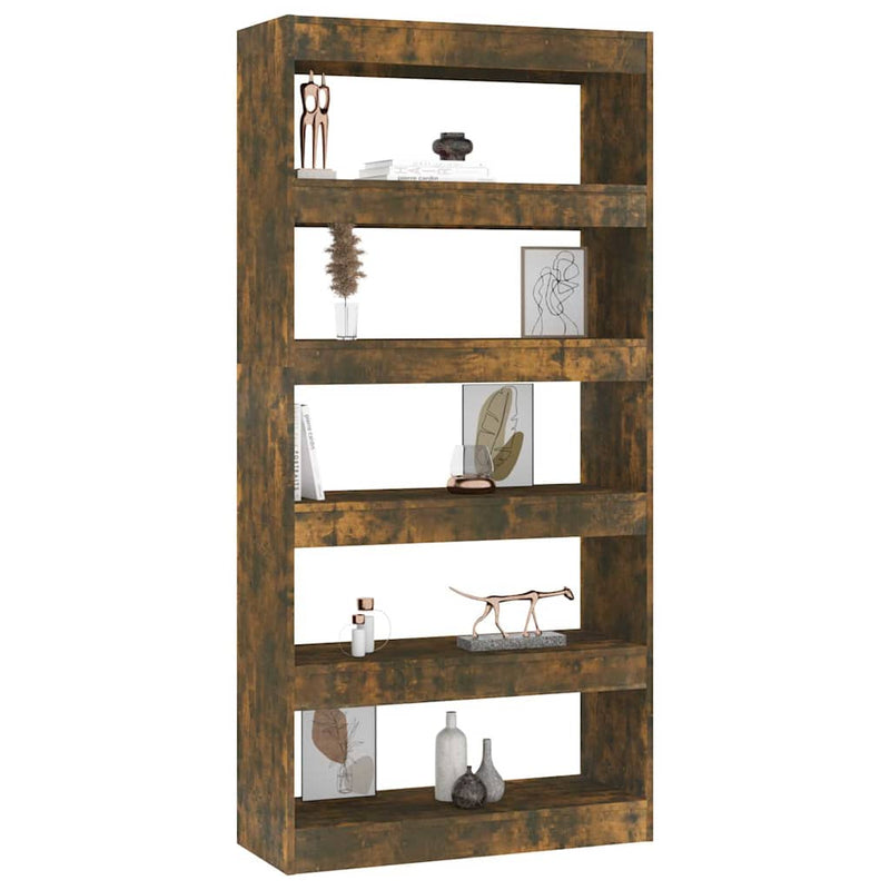 Bibliotecă/Separator cameră, stejar fumuriu, 80x30x166 cm, PAL