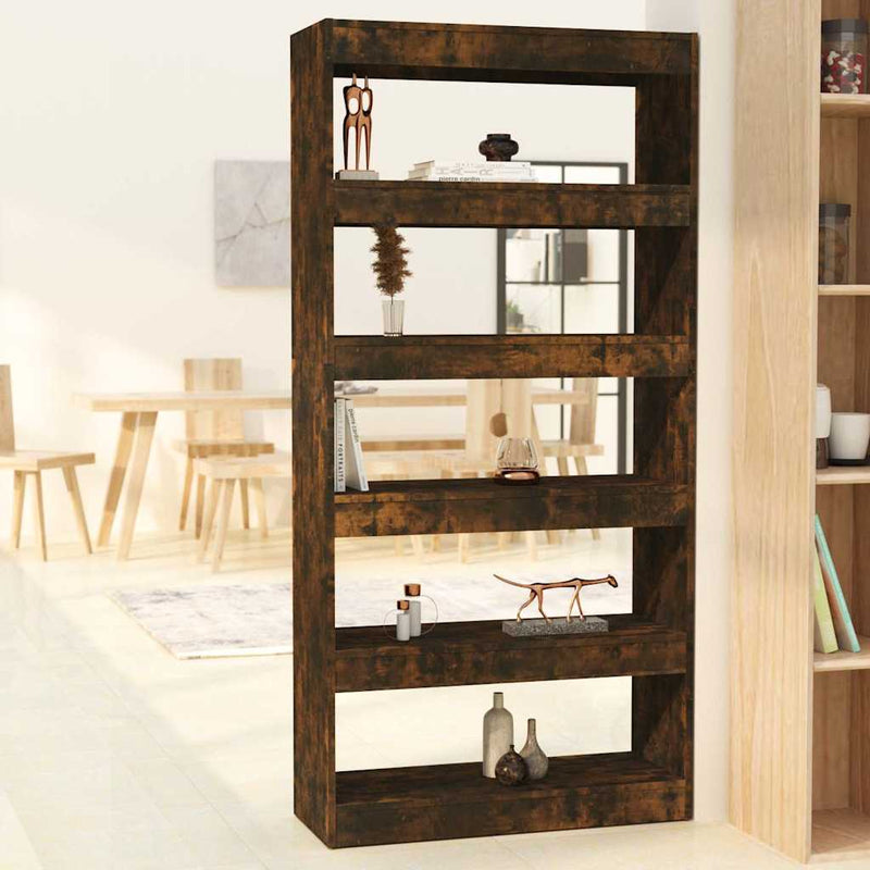 Bibliotecă/Separator cameră, stejar fumuriu, 80x30x166 cm, PAL