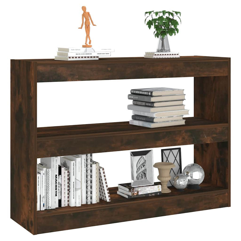 Bibliotecă/Separator cameră, stejar fumuriu, 100x30x72 cm