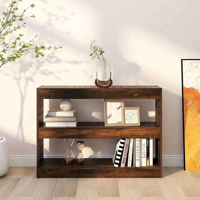 Bibliotecă/Separator cameră, stejar fumuriu, 100x30x72 cm