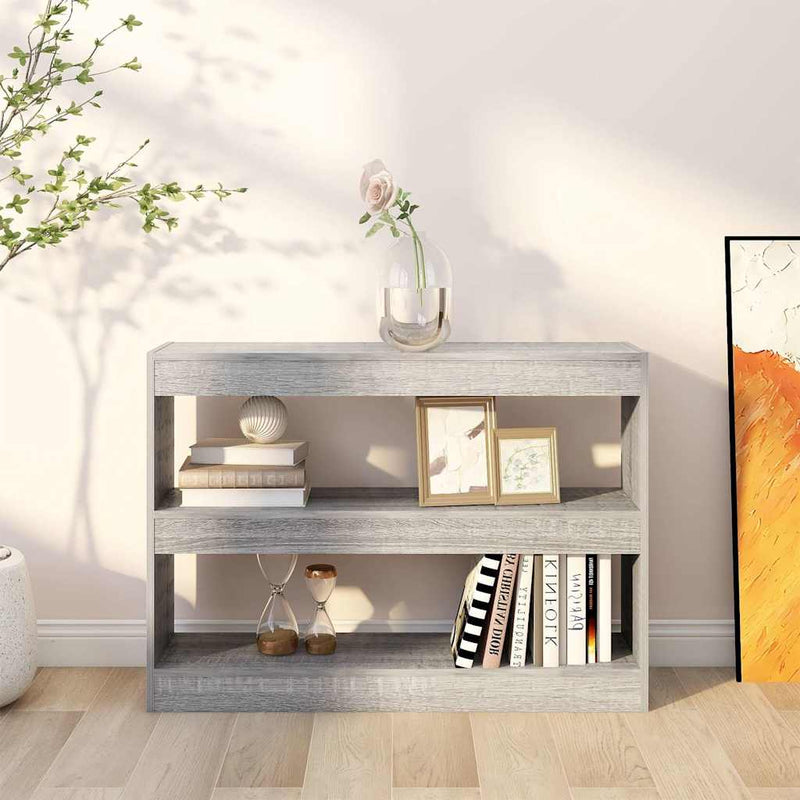 Bibliotecă/Separator cameră, gri sonoma, 100x30x72 cm