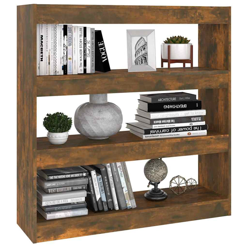 Bibliotecă/Separator cameră, stejar fumuriu, 100x30x103 cm