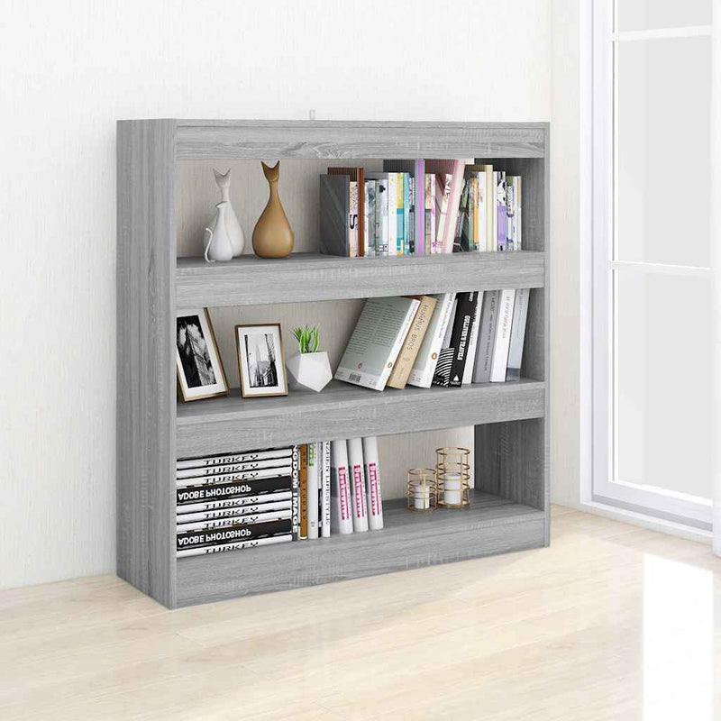 Bibliotecă/Separator cameră, gri sonoma, 100x30x103 cm