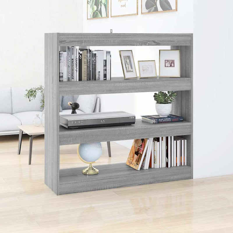 Bibliotecă/Separator cameră, gri sonoma, 100x30x103 cm