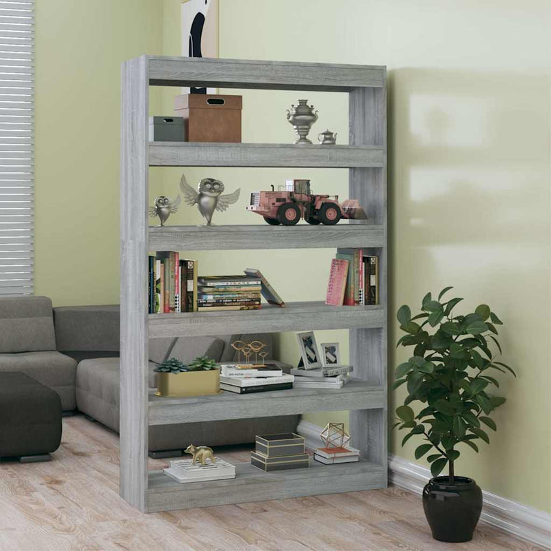 Bibliotecă/Separator cameră, gri sonoma, 100x30x166 cm