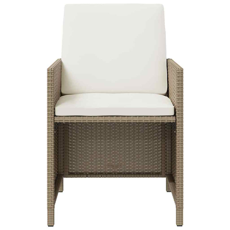 Set mobilier pentru grădină cu perne, 9 piese, bej, poliratan