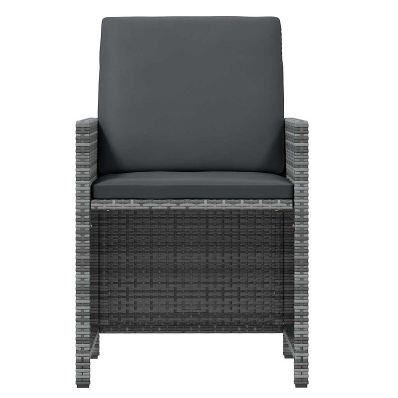 Set mobilier de grădină cu perne, 5 piese, gri, poliratan