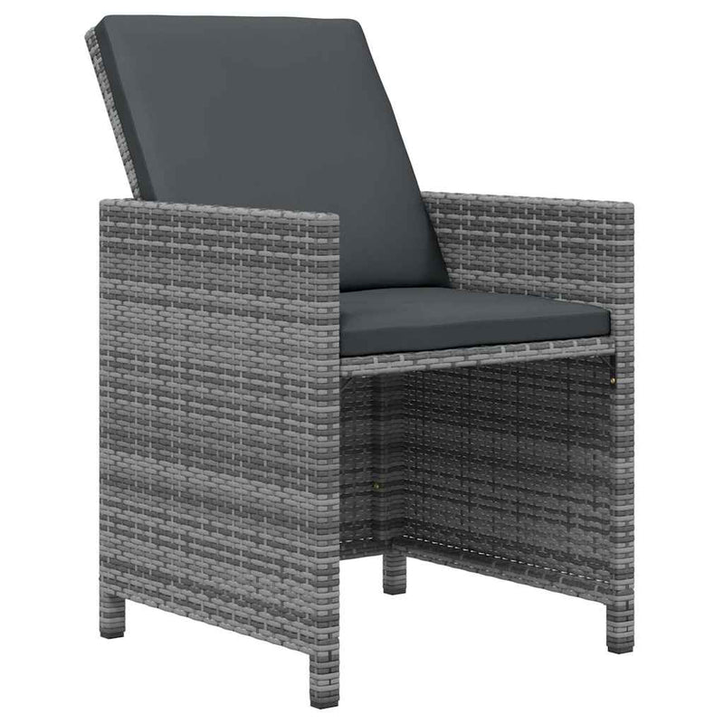 Set mobilier grădină cu perne, 9 piese, gri, poliratan