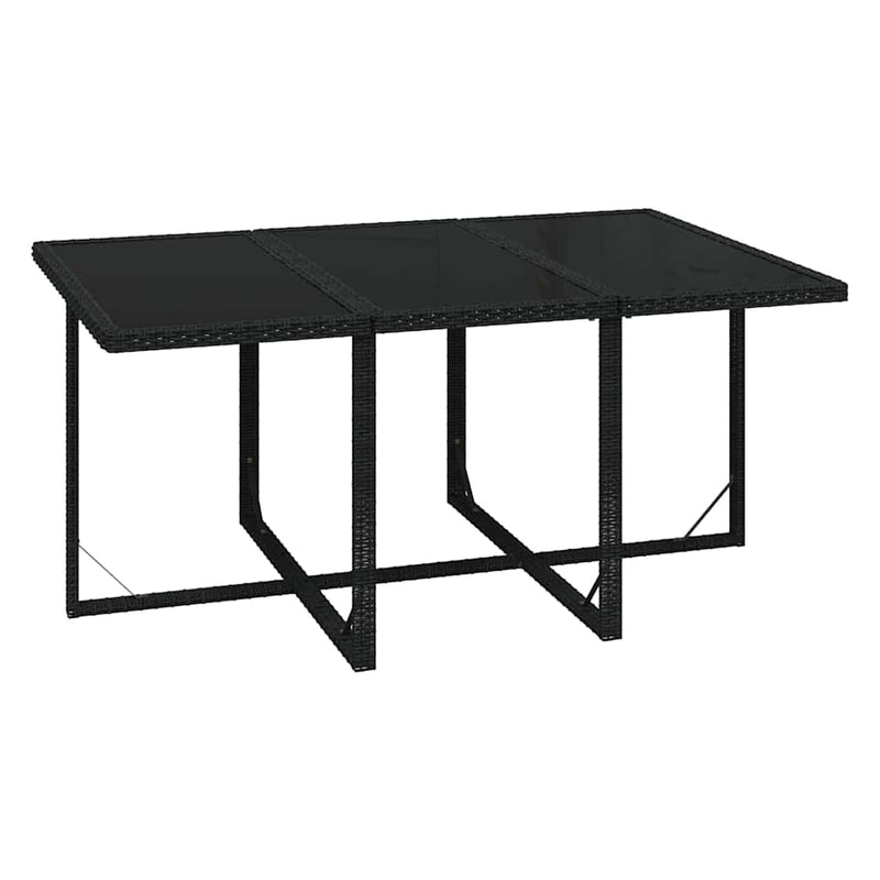Set mobilier de grădină cu perne, 7 piese, negru, poliratan